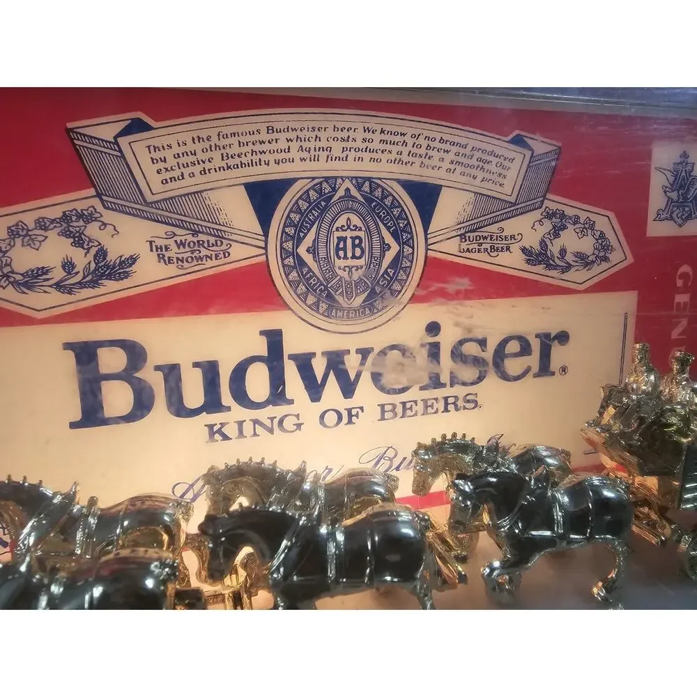 1984 Budweiser King of Beers Clydesdale Lighted Digital Clock Display Man Cave
